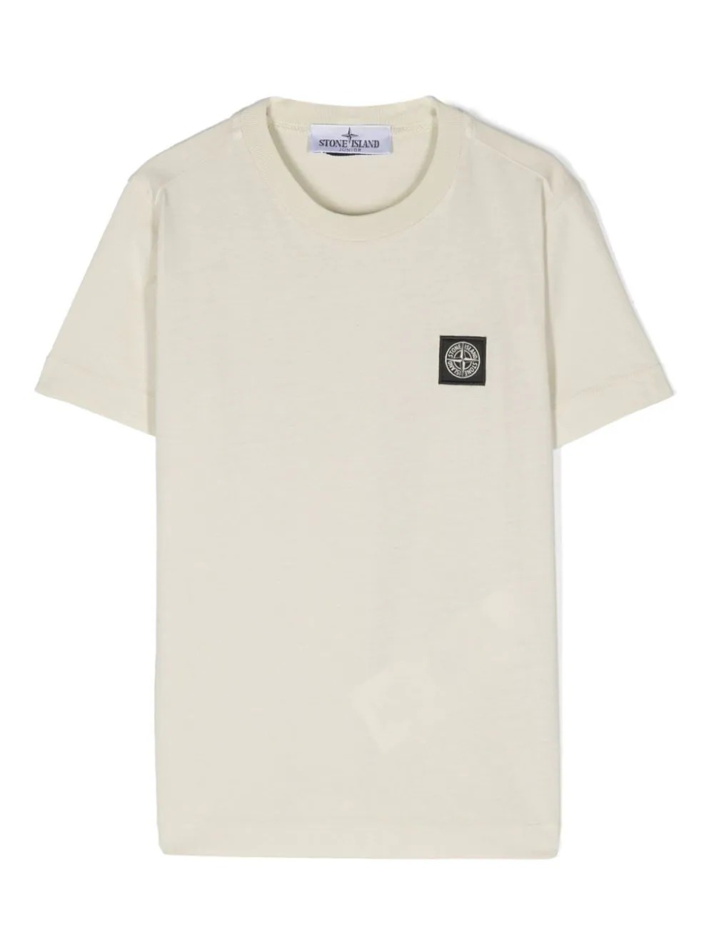 Light Beige T-Shirt With Logo Patch - STONE ISLAND JUNIOR - Russocapri